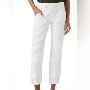 Frame Denim Trapunto Utility Moto Pants w/ Banded Hem | Off White | Size 29